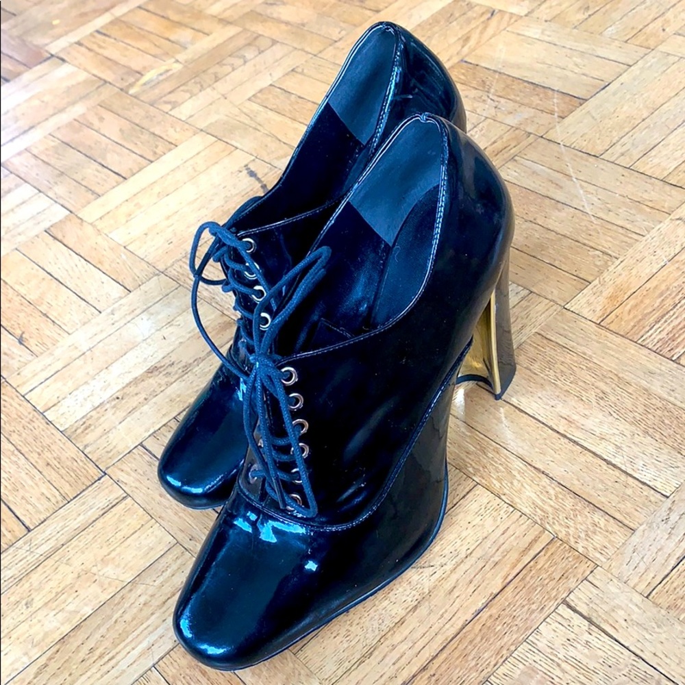 BLACK Patent Leather Ankle Booties